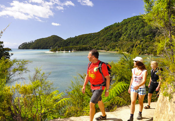 Per Person Twin Share for a Three-Day Abel Tasman Independent Walk incl. All Meals, Accommodation & Transfers