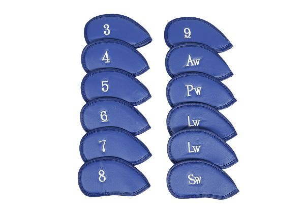 12-Piece Golf Iron Head Cover Set - Available in Three Colours & Options for Two Sets
