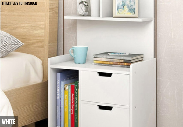 Modern Bedside Table with Top Shelf - Two Colours Available