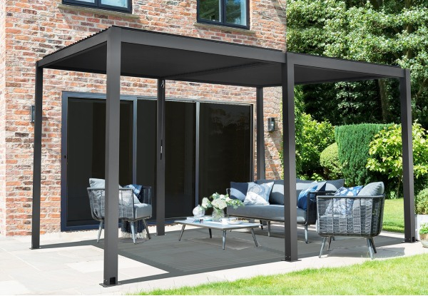 Adjustable Louvered Aluminium Hardtop Rainproof Pergola Canopy - Two Sizes Available