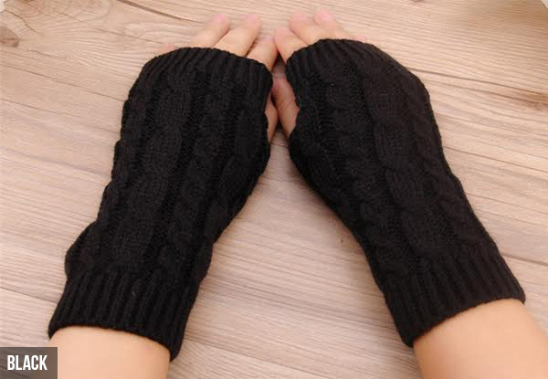 Fingerless Knitted Gloves - Four Colours Available