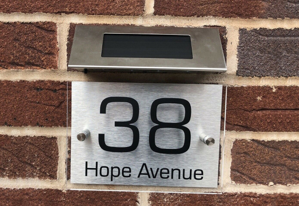 Solar House Sign Plaque Light