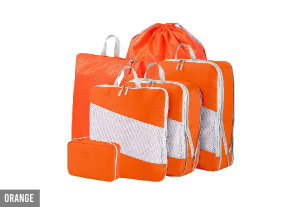 Six-Piece Compression Packing Cubes Travel Organiser Bag Set - Six Colours Available