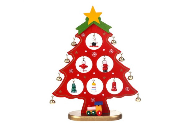 Mini Wooden Tabletop Christmas Tree Decor - Three Colours Available