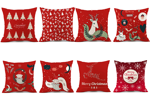 Set of Two Red Christmas Cushion Covers - Four Ranges Available