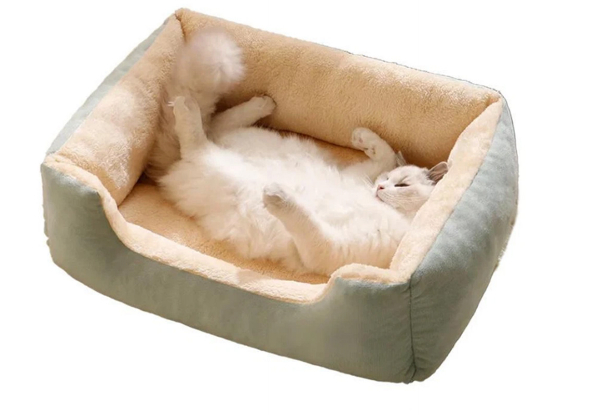 Rectangle Plush Pet Cat Dog Bed - Available in Three Colours