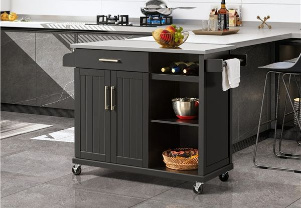 Kitchen Trolley Island with Wheels - Two Colours Available