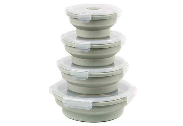 Four-Set Collapsible Food Storage Containers with Lid - Three Colours Available