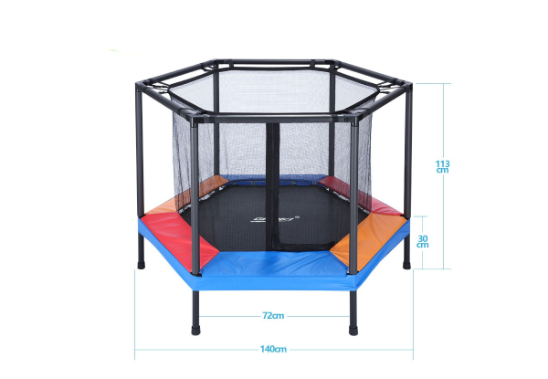 Genki 55-Inch Kids Rebounder Trampoline with Safety Net - Two Colours Available