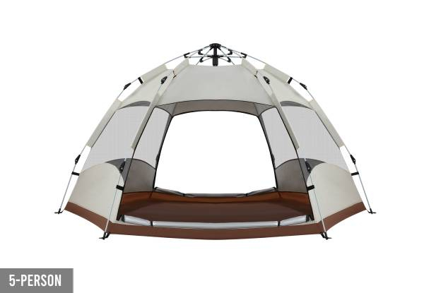 Three-Person Auto Pop-Up Camping Tent - Available in Two Colours & Option for Four & Five-Person
