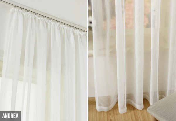 Sheer Readymade Curtains - Choose from Six Sizes & Two Designs