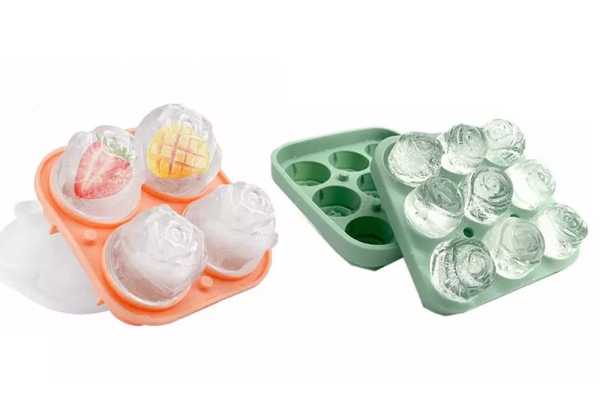 Rose Ice Tray - Two Sizes & Two Colours Available - Option for Two-Pack
