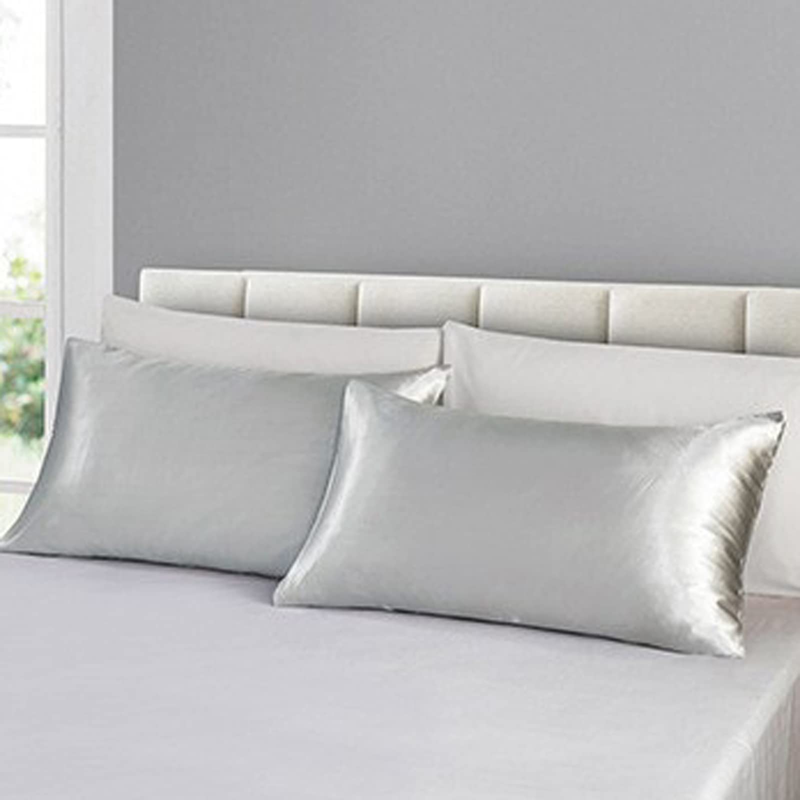 One-Pair Satin Pillow Cases - Fourteen Colours Available