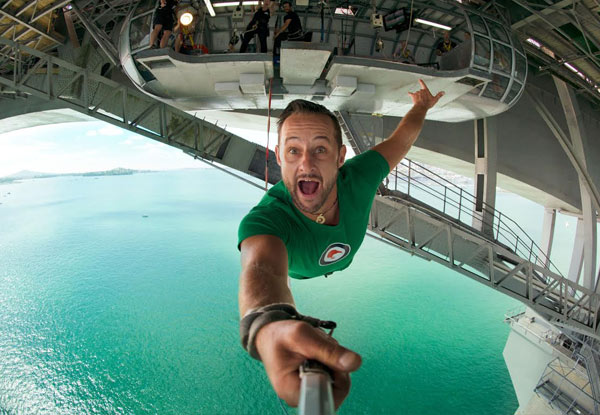Experience the Ultimate Adrenaline Rush - Bungy Jump Off the Iconic Auckland Harbour Bridge incl. T-Shirt