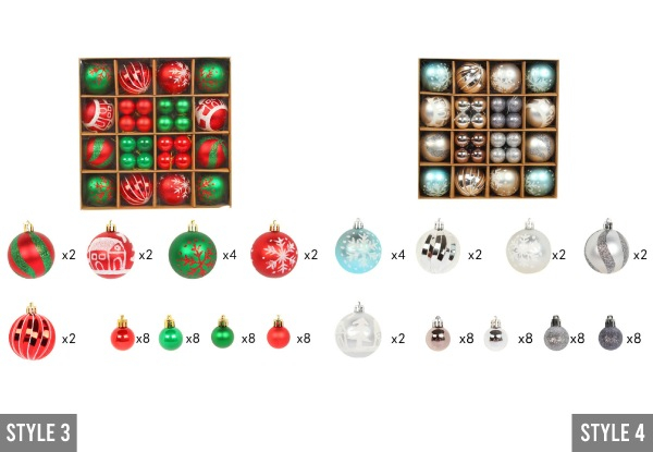 Christmas Tree Balls Ornaments Set - 10 Styles Available