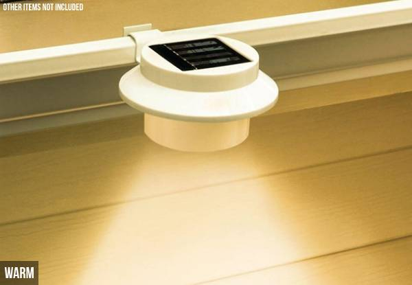Two-Pack Solar-Powered Outdoor LED Gutter Lights - Two Colours Available & Option for Four-Pack