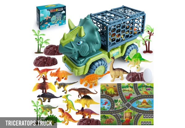 Dinosaur Truck Toys with 15 Dino Figures - Two Options Available