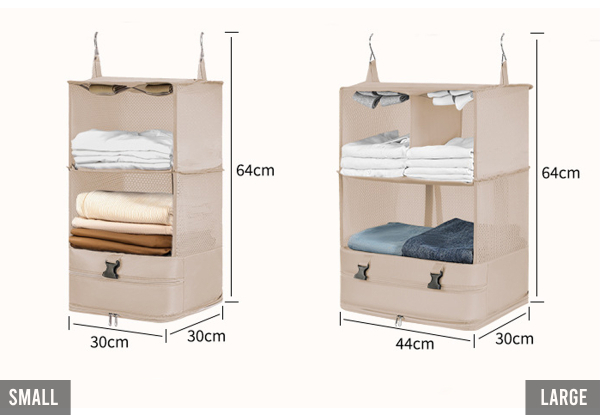 Foldable Hanging Travel Packing Cube - Available in Two Colours & Two Sizes