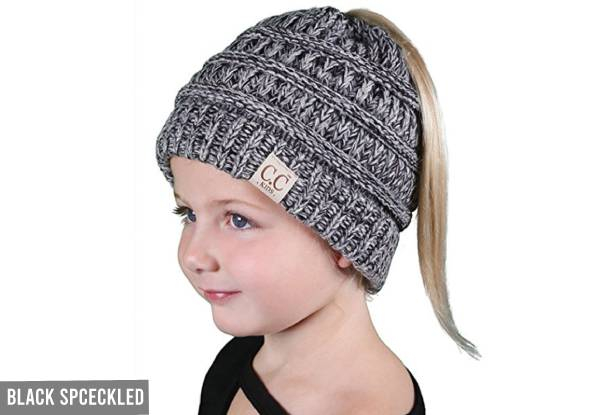 Kids Ponytail Beanie - Six Colours Available