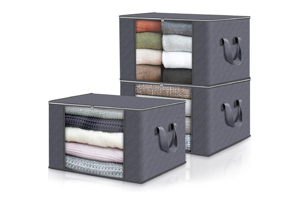Three-Piece Clothes Storage Bag with Handles & Clear Window - Option for Five-Piece