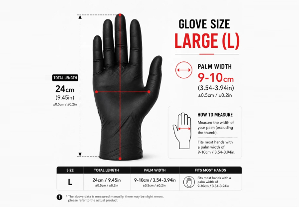 100-Piece Nitrile Disposable Gloves - Available in Two Sizes