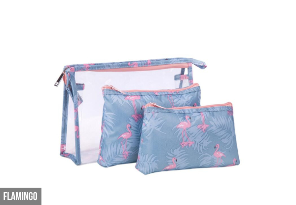 Three-Pack of Large-Capacity Cosmetic Bags - Four Designs Available