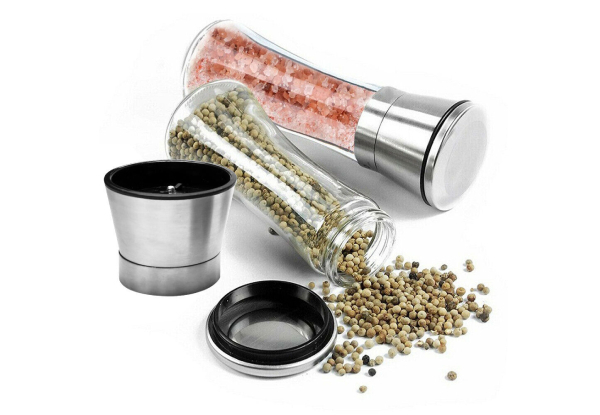 Two-Piece Stainless Steel Ceramic Salt & Pepper Grinder