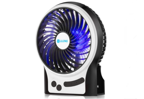 USB Powered Handheld Fan with Nightlight - Two Colours Available