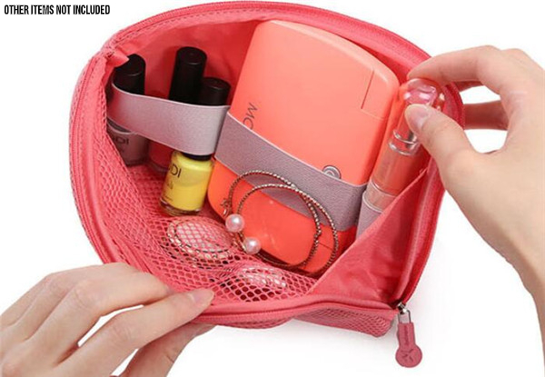 Travel Cosmetic & USB Cable Organiser Case Set - Three Colours Available