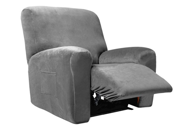 Velvet Stretch Recliner Chair Cover - Available in Three Colours & Three Sizes