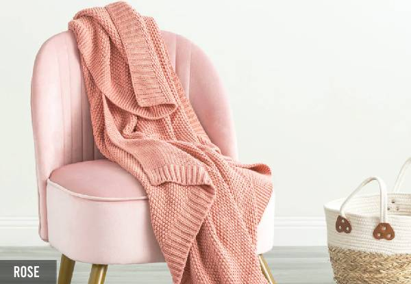 Renee Taylor Moss Seed Stitch Knitted Throw - Six Colours Available