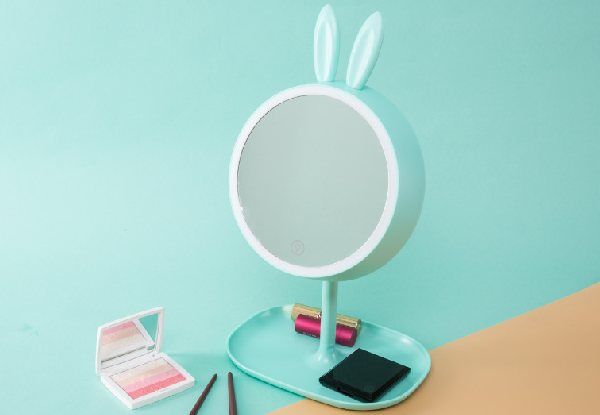 Bunny Make Up Vanity Mirror with LED Light - Two Colours Available