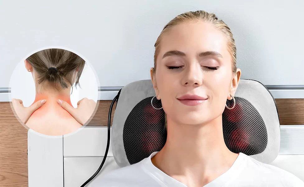 Renpho Heated Massage Pillow with Remote Control