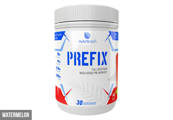 Nutratech Prefix 30-Serving Pre Workout - Two Flavours Available with Free Delivery