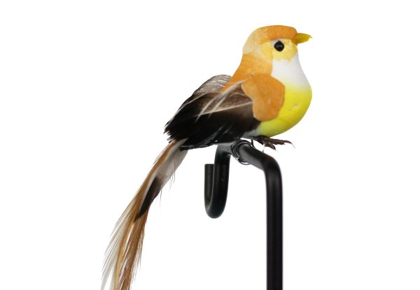 12-Pieces Artificial Feathered Bird Decorations