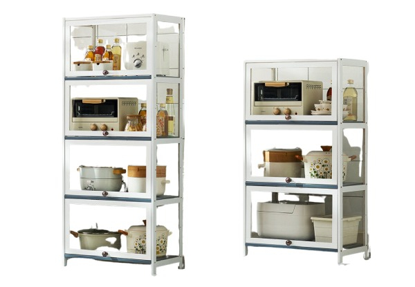 Kitchen Shelf with Cover - Available in Two Colours & Two Options