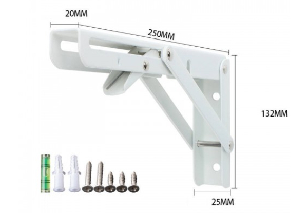 Two-Pack 25cm Wall Folding Bracket - Two Colours Available