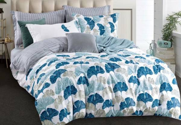 Three-Piece Reversible Duvet Cover Set with Oxford Pillowcases - Three Sizes Available