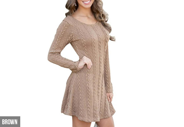 Knit Sweater Dress -  Five Sizes & Five Colours Available with Free Nationwide Delivery