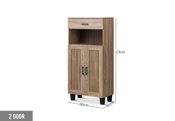 Johnson Rustic Style Shoe Cabinet - Two Options Available