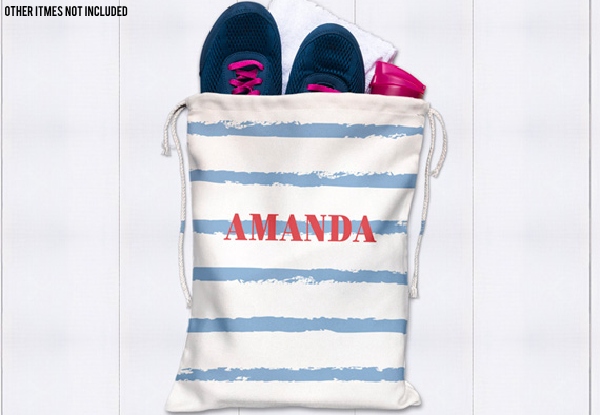 Personalised Drawstring Tote Bag - Options for up to Three Bags
