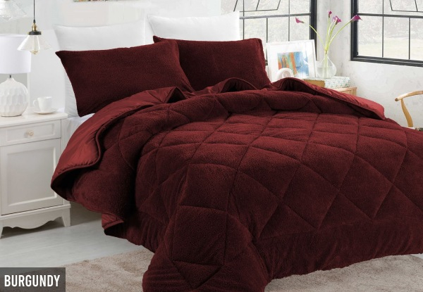 Ramesses Teddy Fleece Comforter Set - Five Colours & Two Sizes Available
