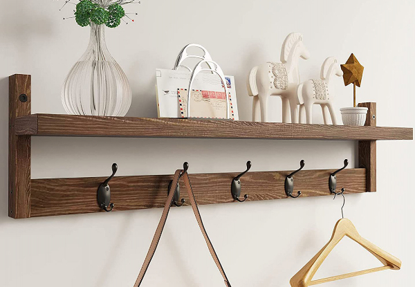 Clothes Wooden Hanging Hook Rack