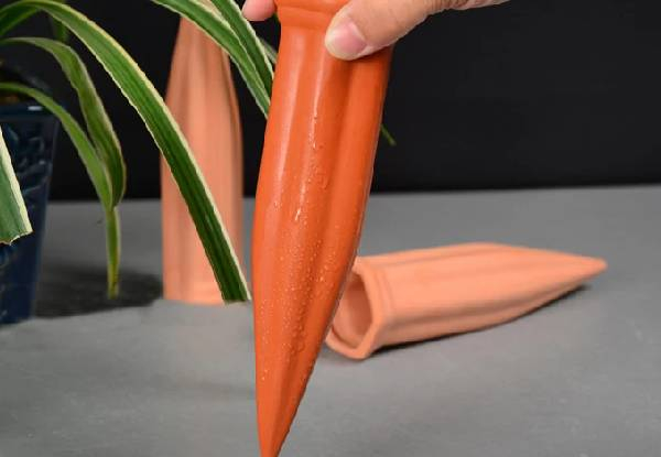 Six-Piece Terracotta Slow Release Plant Watering Spikes