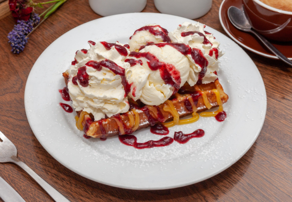 Two Fresh Belgian Waffles for Two People incl. Much Moore Ice Cream - Valid from 21st July