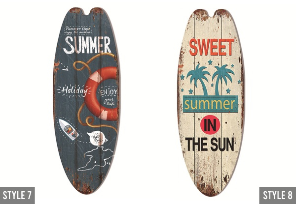 Beach Ocean Surfboard Miniboard Decor - 10 Styles Available