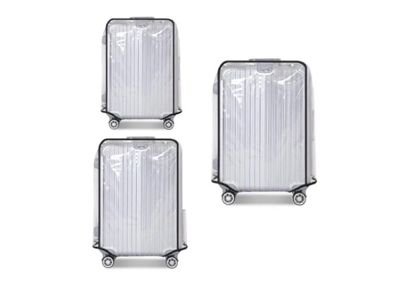 Three-Piece Clear PVC Luggage Cover Protectors