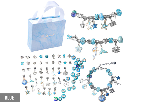 63-Piece DIY Charm Bracelet - Six Colours Available