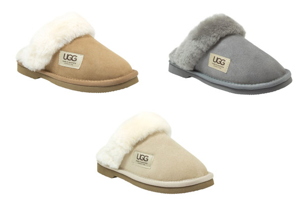 Comfort Me Women’s 'Wombat' Memory Foam Fur Trim UGG Scuffs - Three Colours Available