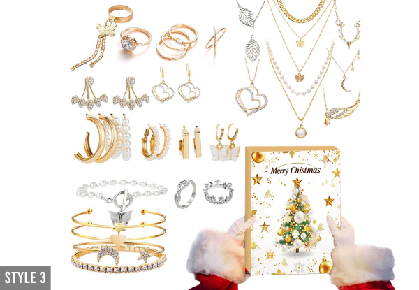 Christmas 24 Days Jewelry Advent Calendar - Available in Three Styles